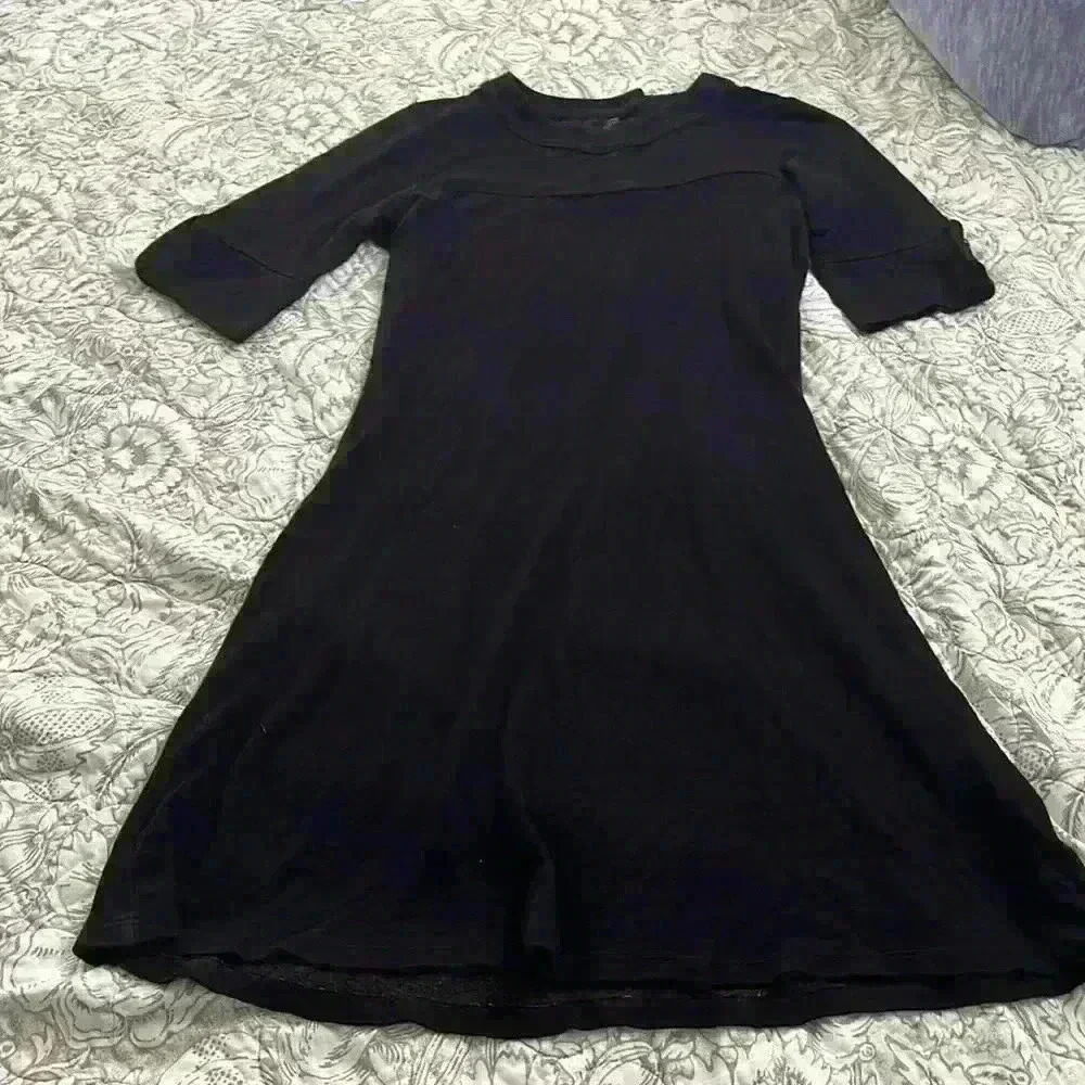 Zooey black button detail dress